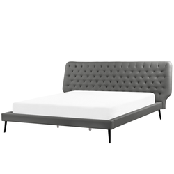 ESSONNE  - Tweepersoonsbed - Grijs - 180 x 200 cm - Kunstleer