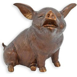 A BRONZE PIG SITTING (MEDIUM)