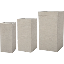 DION - Bloempot set van 3 - Beige - Klei-vezelmengsel