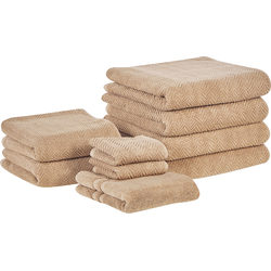 Beliani MITIARO - Handdoek-Beige-Badstof
