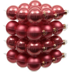 Othmar Decorations kerstballen - 36x st - roze - D4 cm - glas - Kerstbal