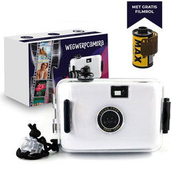 Analoge waterdichte camera met flits Wit - Kinder Camera