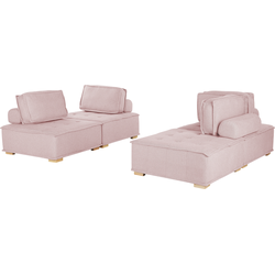 Beliani TIBRO - Modulaire Sofa-Roze-Polyester