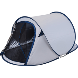 HIXA Pop-Up Tent - 1 Persoons - Dark en Cold - Grijs - Festival - 220x120x95 - Kamperen