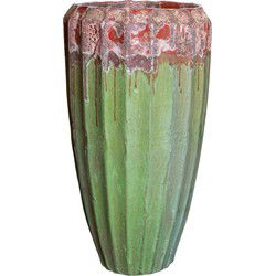 PTMD Olver Bloempot - H90 x Ø48 cm - Keramiek - Groen