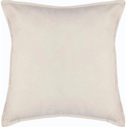 Atmosphera Bank/sierkussens huiskamer Sophia - 55 x 55 cm - Ivoor wit - polyester - met rits - Sierkussens