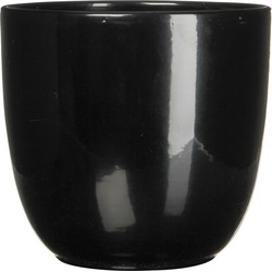 Plantenpot/Bloempot voor binnen zwart glans H25 x D28 cm - Plantenpotten