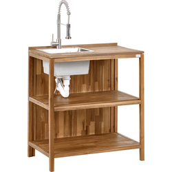 VENOSA  - Buitenkeuken wastafel - Zilver - 50 x 80 x 90 cm - Acacia