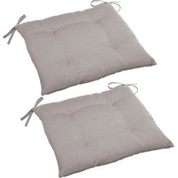 Hesperide stoelkussens - 4x - binnen/ buiten stoelen - taupe - 40 x 4 cm - tuinstoelkussens