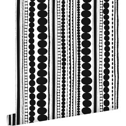 ESTAhome behang kralen zwart en wit - 0,53 x 10,05 m - 138838