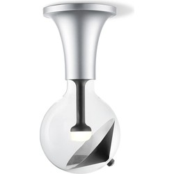 Move Me plafondlamp Horn - grijs / Cone 5,5W - zwart zilver