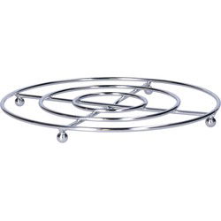 Secret de Gourmet ronde pannen onderzetter - zilver - D20 cm - Panonderzetters
