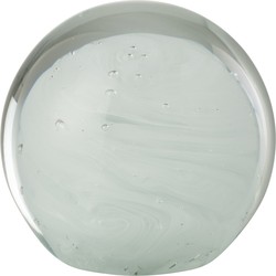 J-line - Presse-papier Twister Rond Glas Wit Large - 17.5x17.5x17cm