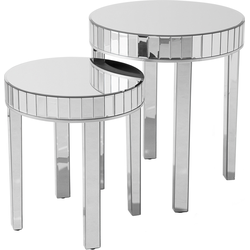 Beliani RIMARDE - Bijzettafel-Zilver-Glas