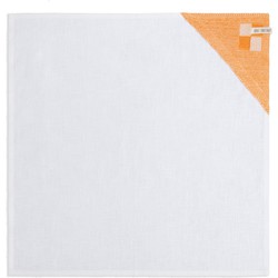 Knit Factory Theedoek Block - Ecru/Orange - 65x65 cm