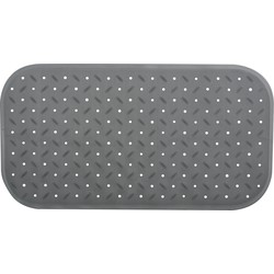 MSV Douche/bad anti-slip mat badkamer - rubber - donkergrijs - 36 x 65 cm - Badmatjes