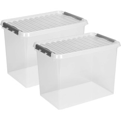 Sunware Opslagboxen met deksel - 2x stuks- 72 L - 60 x 40 x 42 cm - Opbergbox