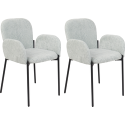 ALBEE - Eetkamerstoel set van 2 - Mintgroen - Polyester