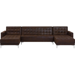 Beliani ABERDEEN - Modulaire Sofa-Bruin-Kunstleer