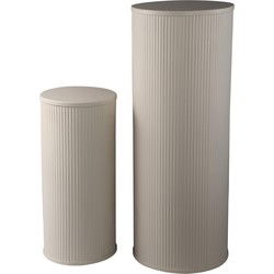 PTMD Zuil Midda - 38x38x100 cm - Staal - Wit - Set van 2