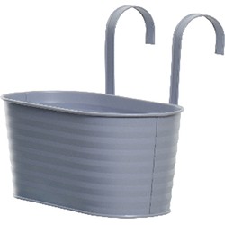 Bloembak ophangbaar - zink - 32 x 16 cm - lila paars - Plantenpotten