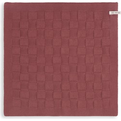 Knit Factory Gebreide Keukendoek - Keukenhanddoek Uni - Stone Red - 50x50 cm