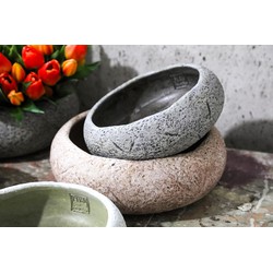 PTMD Schaal Leandere - 30x30x12 cm - Cement - Grijs