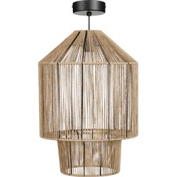 Mica Decorations Elsa Hanglamp - H49 x Ø35 cm - Jute - Lichtbruin