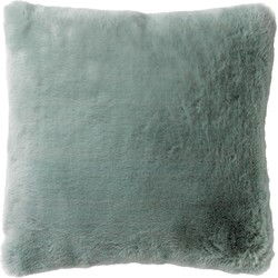 Dutch Decor ZAYA - Kussenhoes 45x45 cm - bontlook - effen kleur - Jadeite - lichtgroen - Dutch Decor