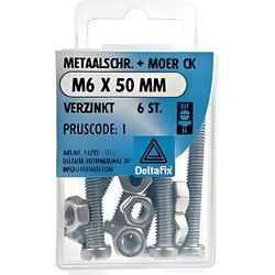 M.schroef moer ck m6x50mm 6st