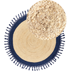 Beliani MARTS - Gevlochten-Beige-Jute
