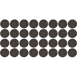 32x Zwarte meubelviltjes/antislip stickers 2,6 cm - Meubelviltjes
