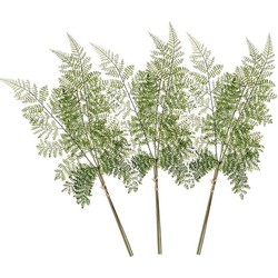 Kunstplant bosvaren tak - 3x - 58 cm - groen - kunststof decoratie - Kunstplanten