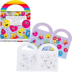 Decopatent® Uitdeelcadeaus 48 STUKS Vrolijke Smiley Kleurboekjes met Stickers - Traktatie Uitdeelcadeautjes voor kinderen - Klein Speelgoed