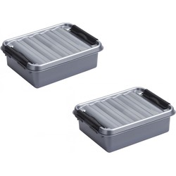 Set van 6x stuks kunststof stapelbare opbergbaken 1 liter 20 x 15 x 6 cm - Opbergbox