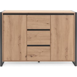 Dressoir met 2 Deuren en 3 Laden - L120 cm - Industriële stijl - Denver.