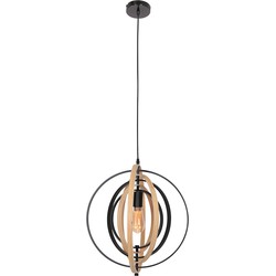 Anne Lighting hanglamp Muoversi - naturel - hout - 45 cm - E27 fitting - 3491BE