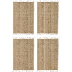 8x Beige/naturel gevlochten placemat 33 x 47 cm rechthoek - Placemats