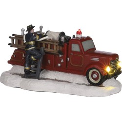 Village fire truck battery operated - l17xw9xh8,5cm