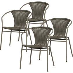 WOOOD stoel outdoor Weston - Rattan/Metaal - Jungle - Set van 4