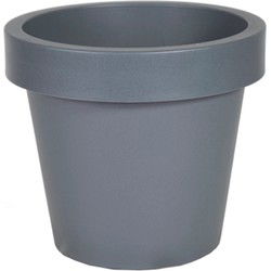Mega Collections Plantenpot/bloempot - kunststof - grijs - D35 cm - Plantenpotten
