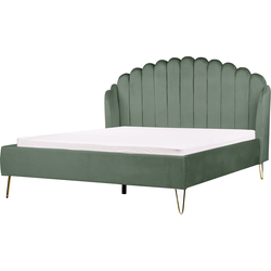 AMBILLOU - Tweepersoonsbed - Groen - 160 x 200 cm - Fluweel