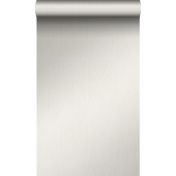 Origin Wallcoverings behang grafische vorm glanzend zilver grijs - 53 cm x 10,05 m - 347232