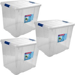 Hega Hogar Opbergbox - 4x - met deksel - 42 x 35 x 35 cm - 35L - Opbergbox