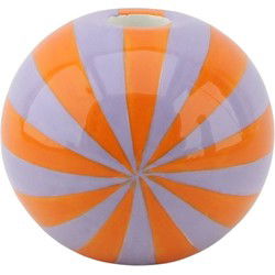 Candle holder -Swirl - Dolomite - Orange/Lilac - 7x7x7cm