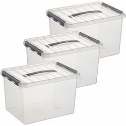 Sunware opbergbox - 3x - transparant - 22L - 40 x 30 x 26 cm - Opbergbox