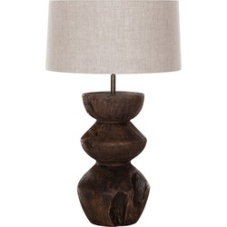 MUST Living Table lamp Bubble BLACK,66xØ40 cm, linen natural shade