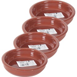 6x Terracotta tapas bakjes/schaaltjes 12 cm - Snack en tapasschalen