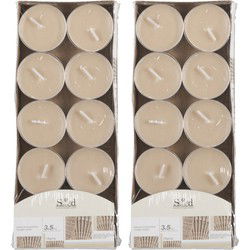 Geurtheelichtjes - 20x stuks - cederhout - beige - was - 3,5 uur - geurkaarsen