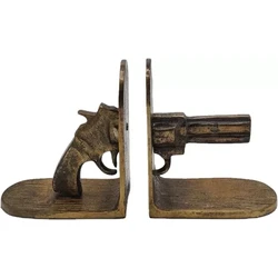 Boekensteun - Gun - Antique Brass Shiny